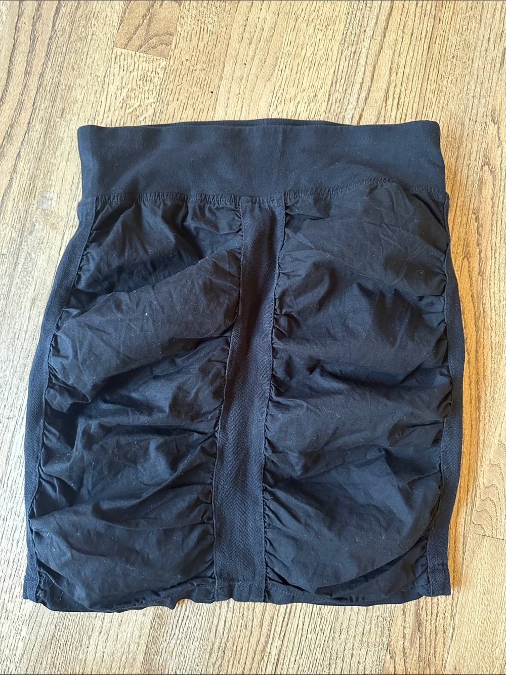XCVI Wearables Black short ruched Skirt Size S